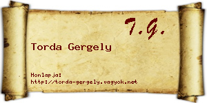 Torda Gergely névjegykártya
